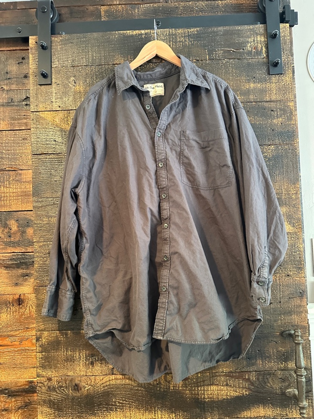 Anthropologie Women's Button-Down Shirt - Charcoal